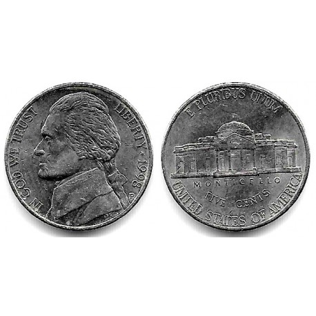 (A192) Estados Unidos de América. 1998(P). 5 Cents (EBC+)