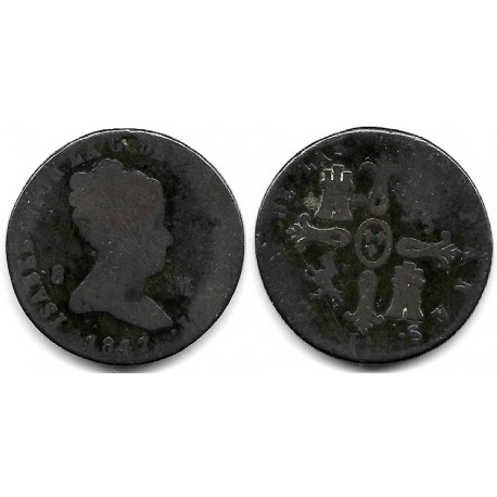 Isabel II. 1847. 8 Maravedí (BC-) Ceca de Jubia