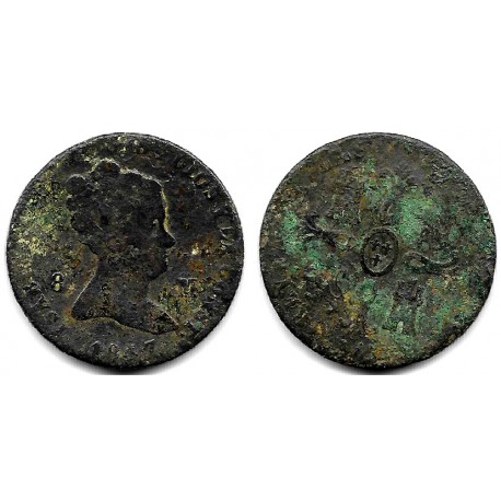 Isabel II. 1847. 8 Maravedí (RC) Ceca de Jubia
