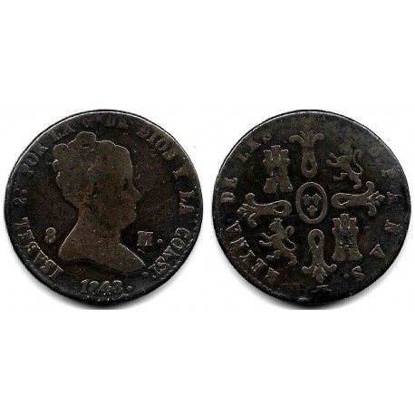 Isabel II. 1848. 8 Maravedí (BC) Ceca de Segovia