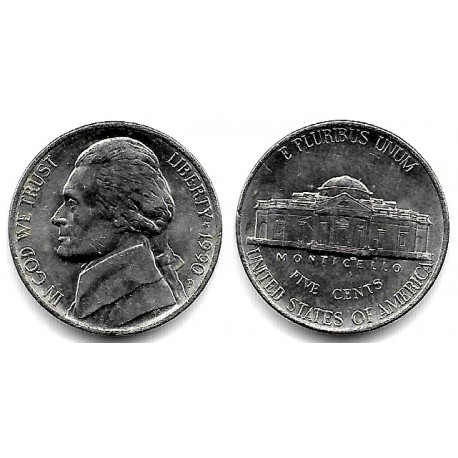 (A192) Estados Unidos de América. 1990(P). 5 Cents (EBC-)