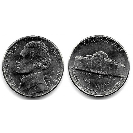 (A192) Estados Unidos de América. 1992(P). 5 Cents (EBC+)