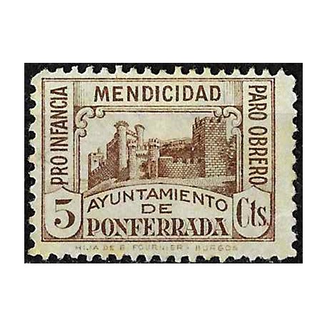 Viñeta. Ponferrada. Mendicidad. 5 Céntimos (Usado)