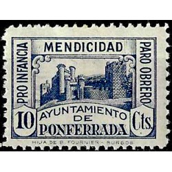 Viñeta. Ponferrada. Mendicidad. 10 Céntimos (Nuevo, con señal de fijasellos)