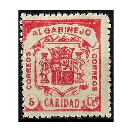 Viñeta. Algarinejo. Caridad. 5 Céntimos (Nuevo, con señal de fijasellos)