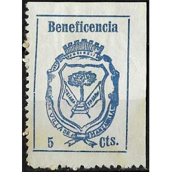 Viñeta. Villa de Manzanilla. Beneficencia. 5 Céntimos (Usado)