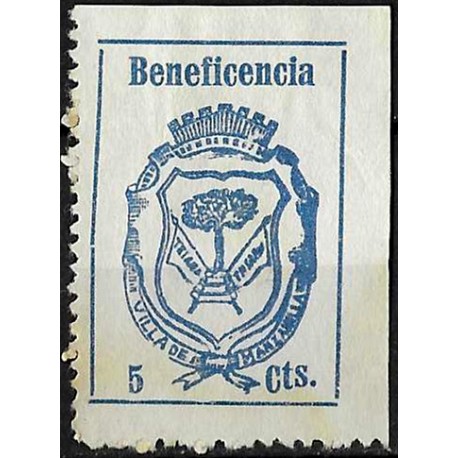 Viñeta. Villa de Manzanilla. Beneficencia. 5 Céntimos (Usado)