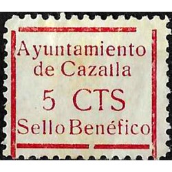 Viñeta. Ayuntamiento de Cazalla. Benéfico. 5 Céntimos (Nuevo, con señal de fijasellos y sin goma)