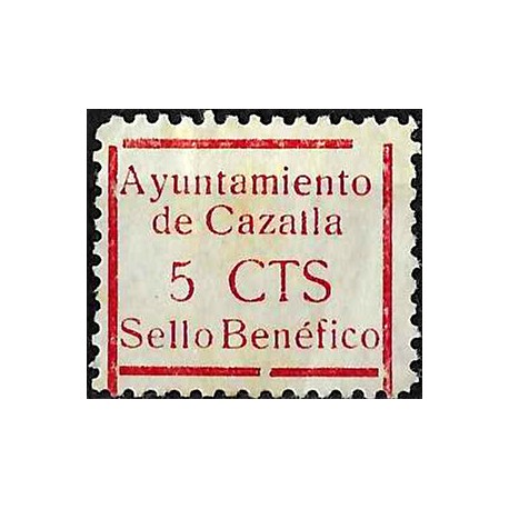 Viñeta. Ayuntamiento de Cazalla. Benéfico. 5 Céntimos (Nuevo, con señal de fijasellos y sin goma)