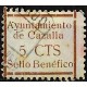 Viñeta. Ayuntamiento de Cazalla. Benéfico. 5 Céntimos (Usado)