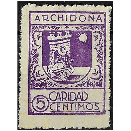 Viñeta. Archidona. Caridad. 5 Céntimos (Nuevo, con señal de fijasellos y sin goma)