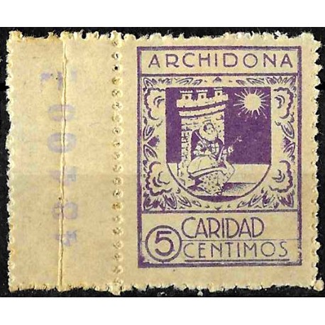Viñeta. Archidona. Caridad. 5 Céntimos (Nuevo, con señal de fijasellos)