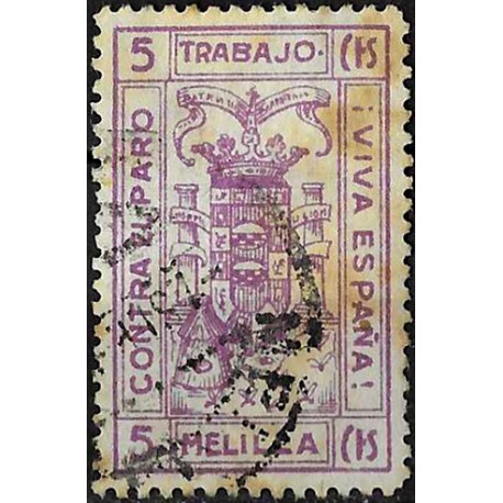 Viñeta. Contra el Paro. Trabajo. Melilla. 5 Céntimos (Usado)
