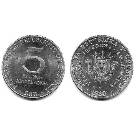(20) Burundi. 1980. 5 Francs (EBC+)