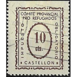 Viñeta. Comité Provincial Pro Refugiados. Castellón. 10 Céntimos (Usado)