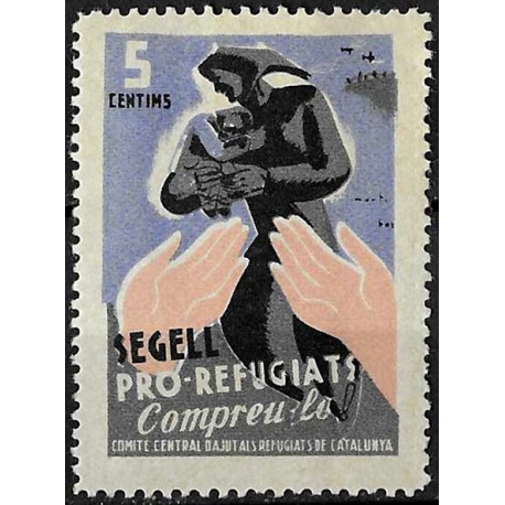Viñeta. Pro Refugiados. 5 Céntimos (Nuevo, con señal de fijasellos)