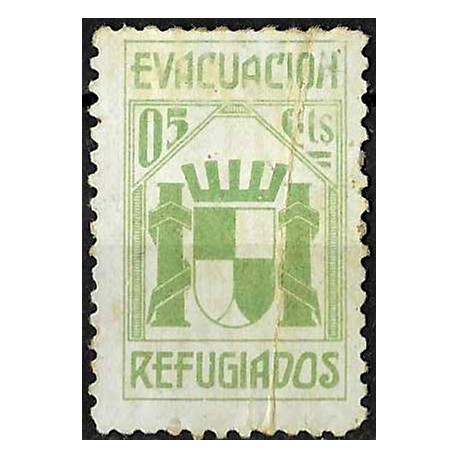 Viñeta. Evacuación Refugiados. 5 Céntimos (Nuevo, con señal de fijasellos y doblez)