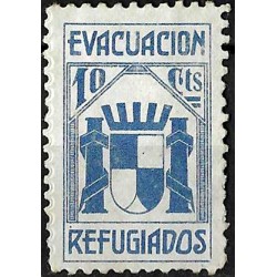 Viñeta. Evacuación Refugiados. 10 Céntimos (Nuevo, con señal de fijasellos)