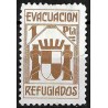 Viñeta. Evacuación Refugiados. 1 Peseta (Nuevo, con señal de fijasellos y rotura)