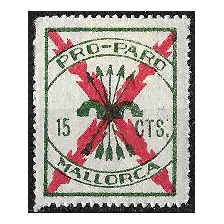 Viñeta. Pro Paro. Mallorca. 15 Céntimos (Nuevo, con señal de fijasellos)