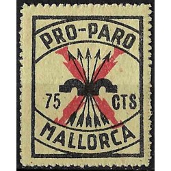 Viñeta. Pro Paro. Mallorca. 75 Céntimos (Nuevo, con señal de fijasellos)