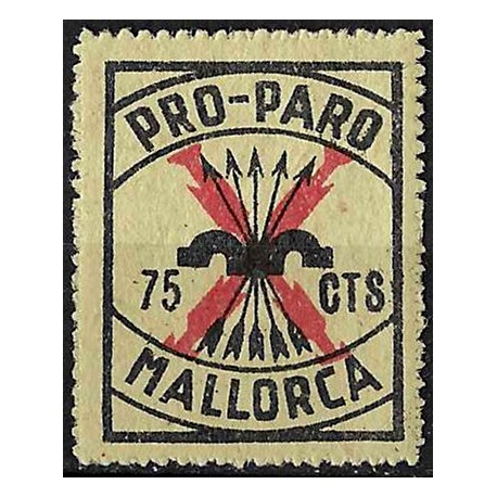 Viñeta. Pro Paro. Mallorca. 75 Céntimos (Nuevo, con señal de fijasellos)