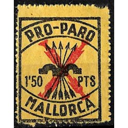 Viñeta. Pro Paro. Mallorca. 1,50 Pesetas (Nuevo, con señal de fijasellos)