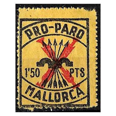 Viñeta. Pro Paro. Mallorca. 1,50 Pesetas (Nuevo, con señal de fijasellos)