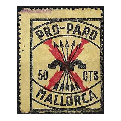 Viñeta. Pro Paro. Mallorca. 50 Céntimos (Nuevo, con señal de fijasellos)