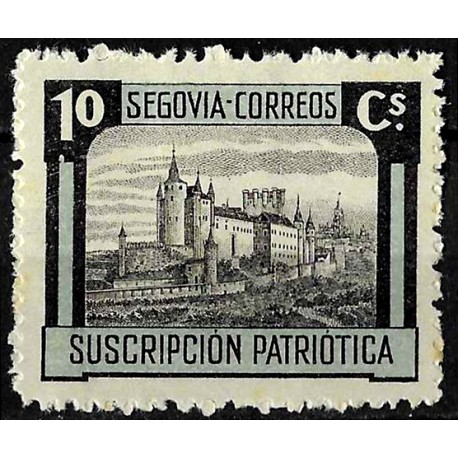 Viñeta. Segovia. Suscripción Patriótica. 10 Céntimos (Nuevo, con señal de fijasellos)