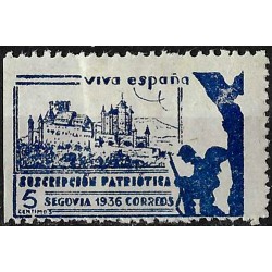 Viñeta. Segovia. Suscripción Patriótica. 5 Céntimos (Nuevo, con señal de fijasellos y sin goma)