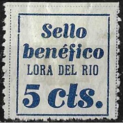 Viñeta. Lora del Río. Sello Benéfico. 5 Céntimos (Nuevo, con señal de fijasellos)