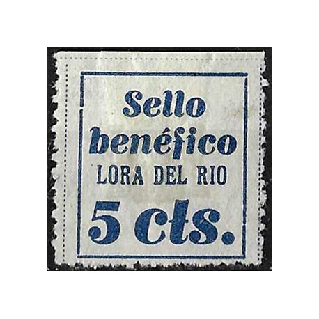 Viñeta. Lora del Río. Sello Benéfico. 5 Céntimos (Nuevo, con señal de fijasellos)