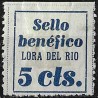 Viñeta. Lora del Río. Sello Benéfico. 5 Céntimos (Nuevo, con señal de fijasellos)