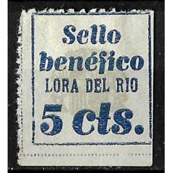 Viñeta. Lora del Río. Sello Benéfico. 5 Céntimos (Nuevo, con señal de fijasellos)