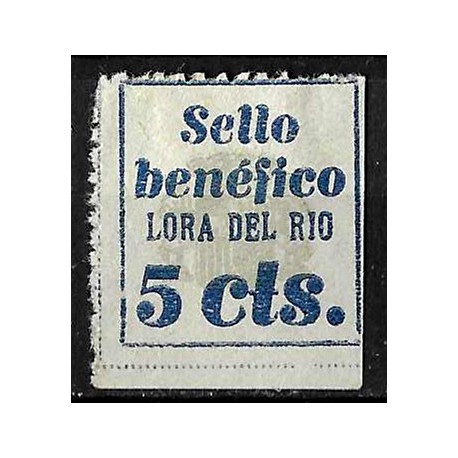Viñeta. Lora del Río. Sello Benéfico. 5 Céntimos (Nuevo, con señal de fijasellos)