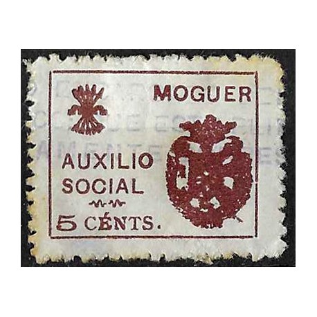 Viñeta. Moguer. Auxilio Social. 5 Céntimos (Usado)