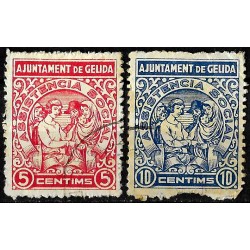 Viñetas. Ayuntamiento de Gelida. 5 i 10 Céntimos (Usados)