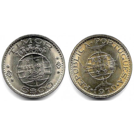 (21) Timor Oriental. 1970. 5 Escudos (EBC+)