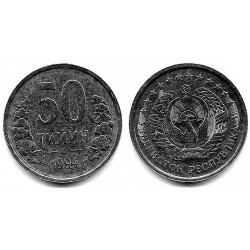 (6) Uzbekistán. 1994. 50 Tiyin (EBC+)