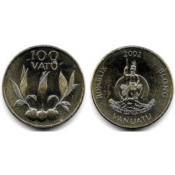 (9) Vanuatu. 2002. 100 Vatu (EBC+) Leves Manchas
