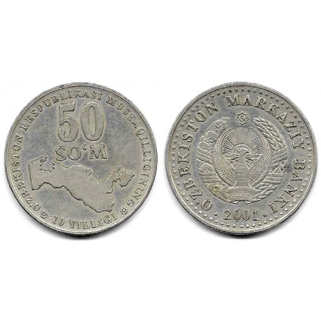 (15) Uzbekistán. 2001. 50 Som (MBC)