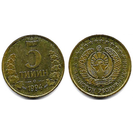 (3) Uzbekistán. 1994. 5 Tiyin (EBC+)