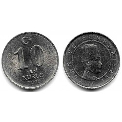 (1166) Turquía. 2005. 10 Kurus (SC)