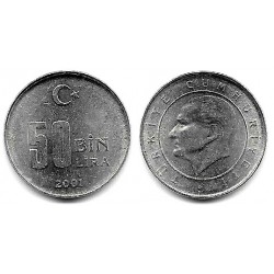(1105) Turquía. 2001. 50 Bin Lira (SC)