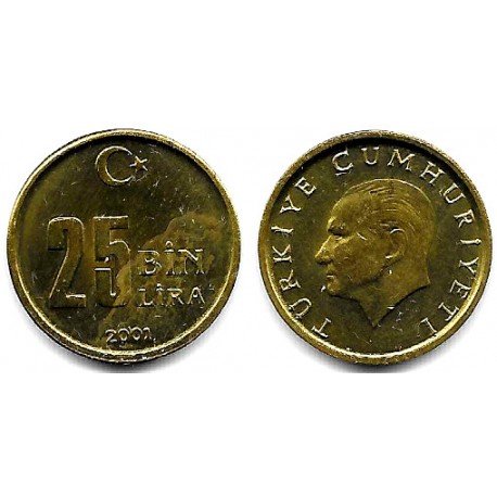(1104) Turquía. 2001. 25 Bin Lira (SC-)