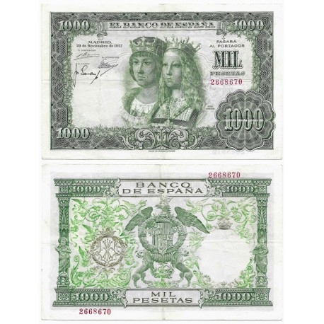 Estado Español. 1957. 1000 Pesetas (MBC) Sin Serie