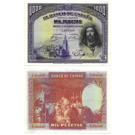 España. 1928. 1000 Pesetas (EBC) Sin Serie