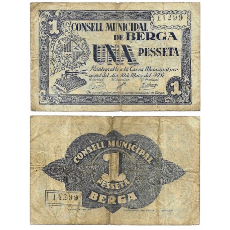 Berga. 1937. 1 Peseta (BC)