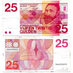 (92a) Países Bajos. 1971. 25 Gulden (BC+)